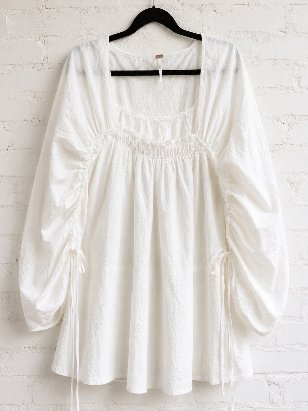 Free People Ivory Smocked Peasant Tunic